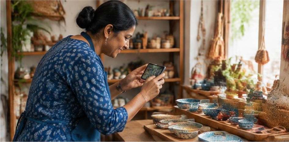 Editorial illustration: Digital Marketing Strategy for a Small Business in India